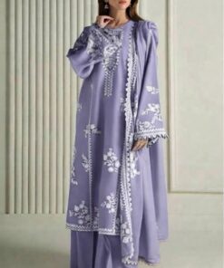Latest Winter Fashion Dhanak Embroidered Dress Abu Hurairah Fabrics 