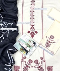 Beautifully Crafted Dhanak Fabric Winter Dress with Heavy Daman Embroidery 