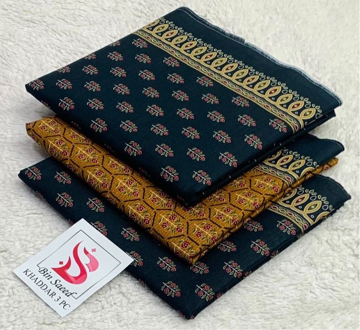 Bin Saeed Khaddar Stylish Unstitched Ladies 3 Piece Suit by Abu Hurairah Fabrics