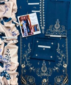 Elegant winter styling of Baroque DHK-754 pure Dhanak embroidered dress 