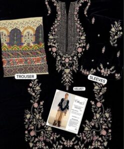 Choosing this specific velvet 2-piece suit means investing in high-tier fashion. The deep, rich black color is universally flattering and serves as the perfect backdrop for the brilliant embroidery. At Abu Hurairah Fabrics, we ensure that every thread reflects top-notch quality and durability. You are not just buying a dress; you are securing a staple piece of Pakistani winter fashion that you can style differently for years to come.