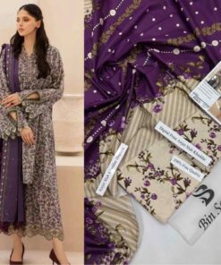 Bin Saeed Khaddar 3 Piece Unstitched Suit Winter Collection 2026 SKU-61