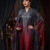 Beautiful digital printed silk dupatta draped over the Ethnic NT-1036 3 piece unstitched dress 