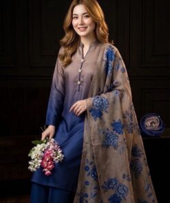 Flowing Tie N Die silk dupatta design for the Ethnic NT-1037 unstitched dress collection 