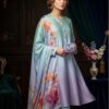 Ethnic NT-1036 Tie N Die Shamooz Silk Suit front view featuring a vibrant digital printed shirt by Abu Hurairah Fabrics 