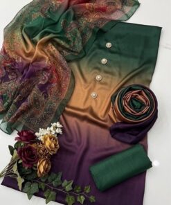 Ethnic NT-1039 Premium Shamooz Silk Unstitched Suit showcasing a modern Tie N Die design 