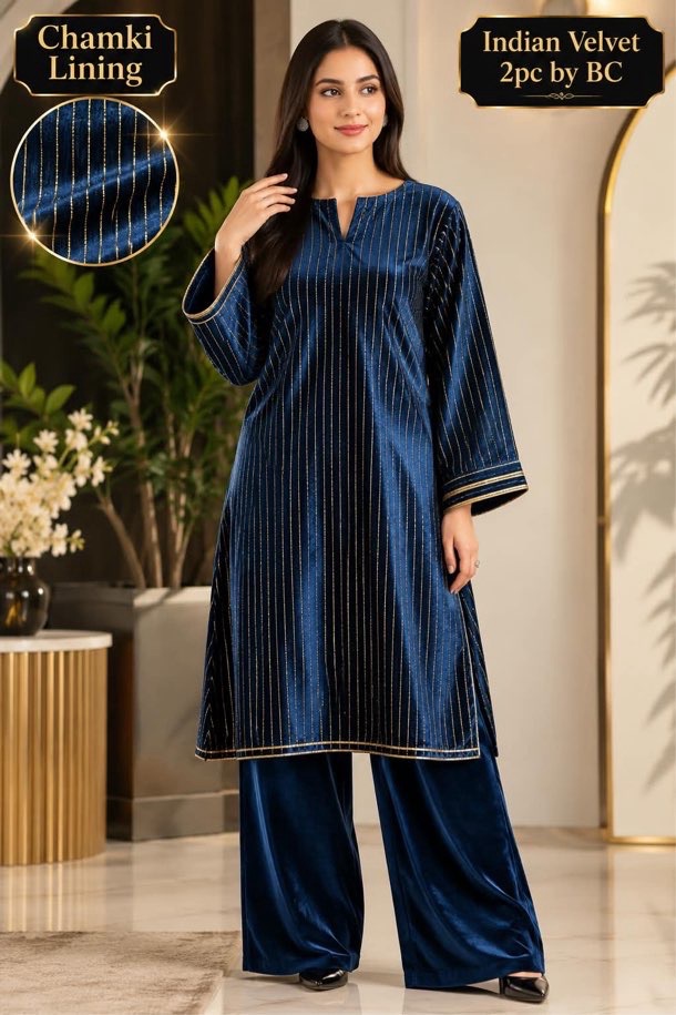 Luxury Indian lining velvet fabric 2PC collection for festive occasions
