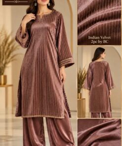 Abu Hurairah Fabrics original velvet 2PC design for sophisticated festive wear
