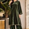 Timeless winter velvet fashion offering comfortable wide width fabric