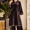 Beautiful winter party dress featuring radiant shimmering lining on premium velvet