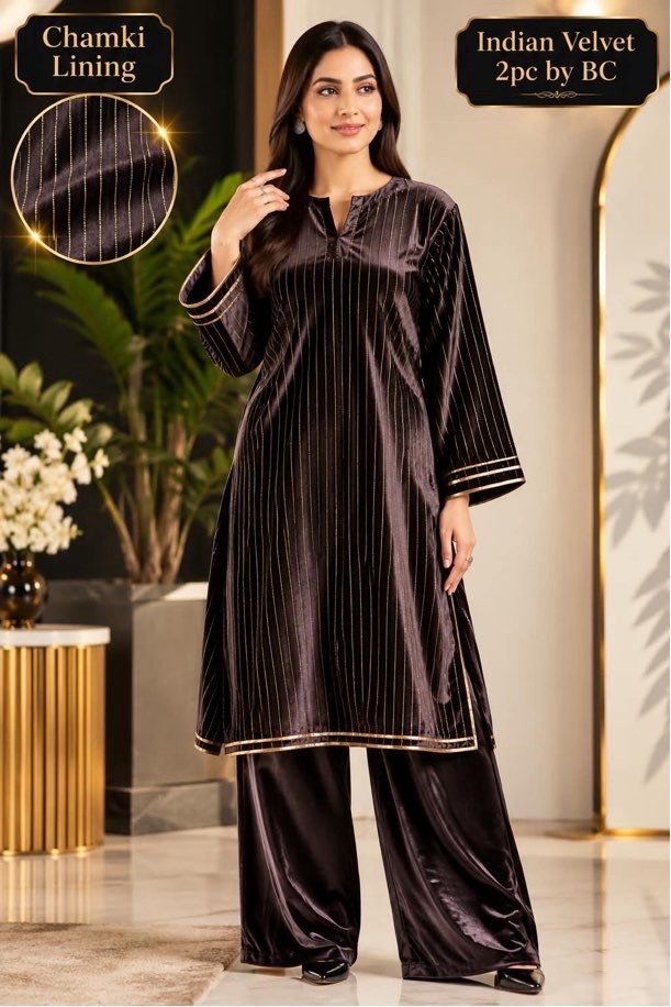 Beautiful winter party dress featuring radiant shimmering lining on premium velvet