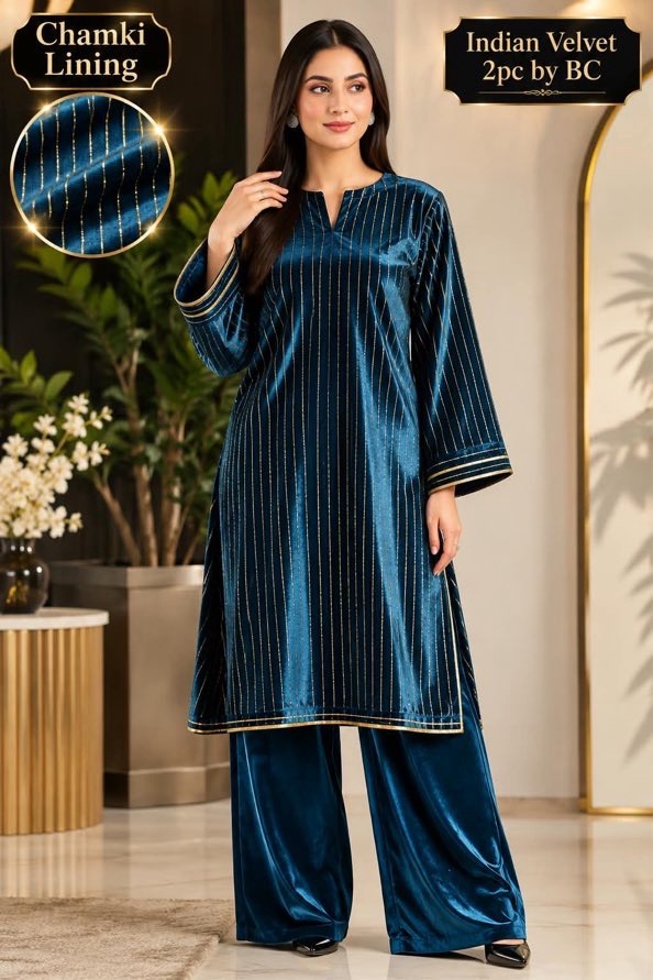 Authentic chamki velvet unstitched dress from the latest Abu Hurairah Fabrics arrival