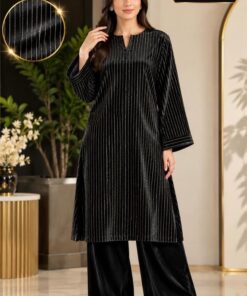 Timeless winter velvet fashion offering comfortable wide width fabric