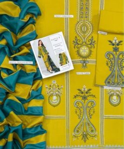 Beautiful daman embroidery details on the Baroque DHK-756 winter dress 
