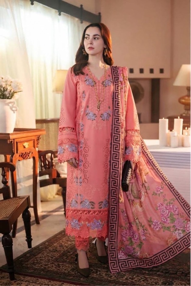 Baroque DHK-751 pure Dhanak winter embroidered luxury suit front view Abu Hurairah Fabrics