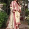 Aneela's DHK-770 heavy front embroidered dhanak dress with digital print wool shawl